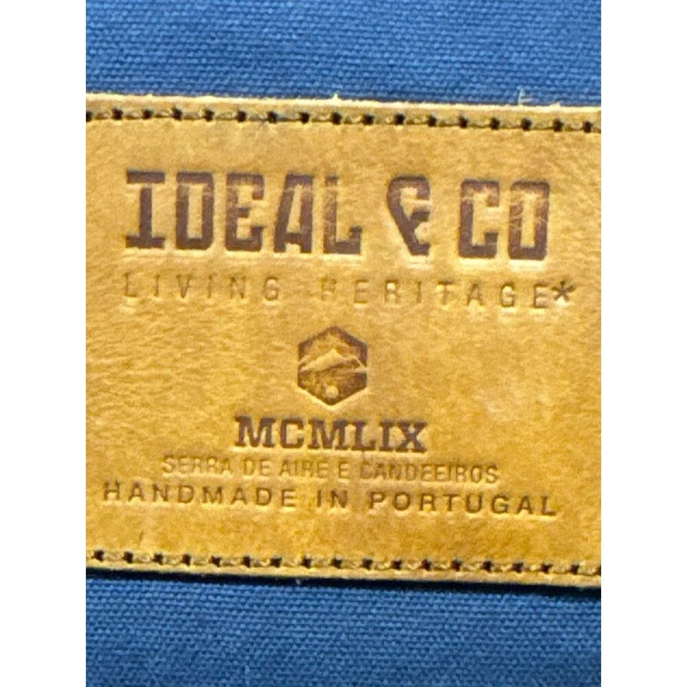 Ideal & Co Heritage Handmade Alcaide Messenger Bag Backpack Navy Canvas Leather
